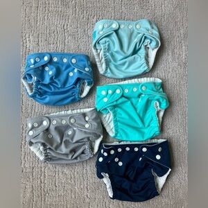 Charlie Banana White and Blue Diaper Covers Adjustable Snap Closure